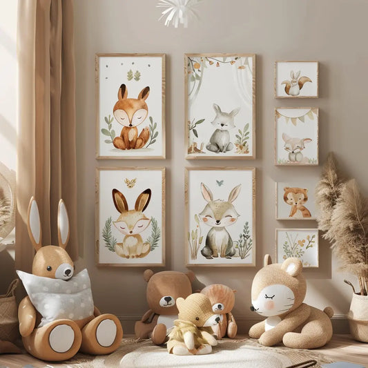 Kreative Kinderzimmergestaltung mit Waldtier-Postern
