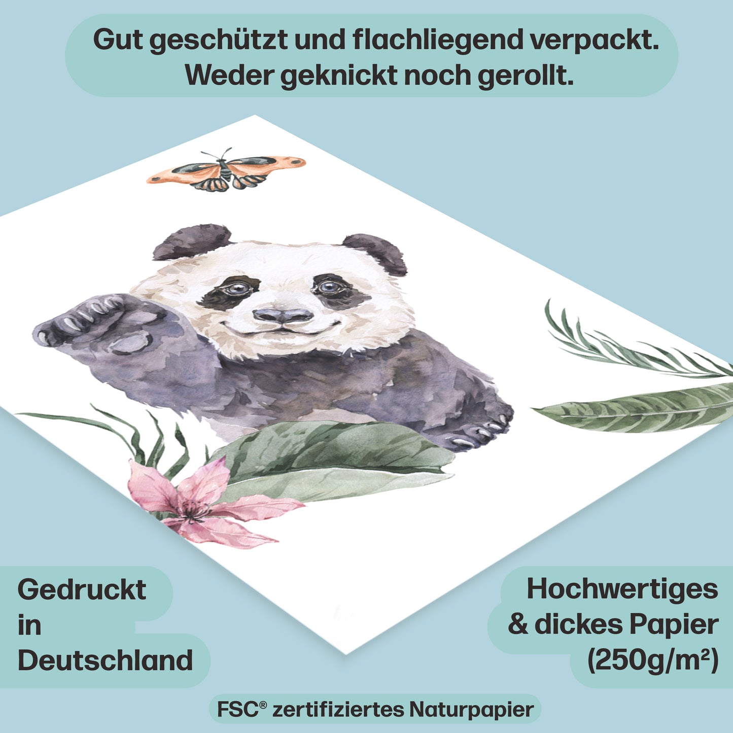 5er Dschungel-Tiere Poster-Set fürs Kinderzimmer I Süße Babyzimmer Deko
