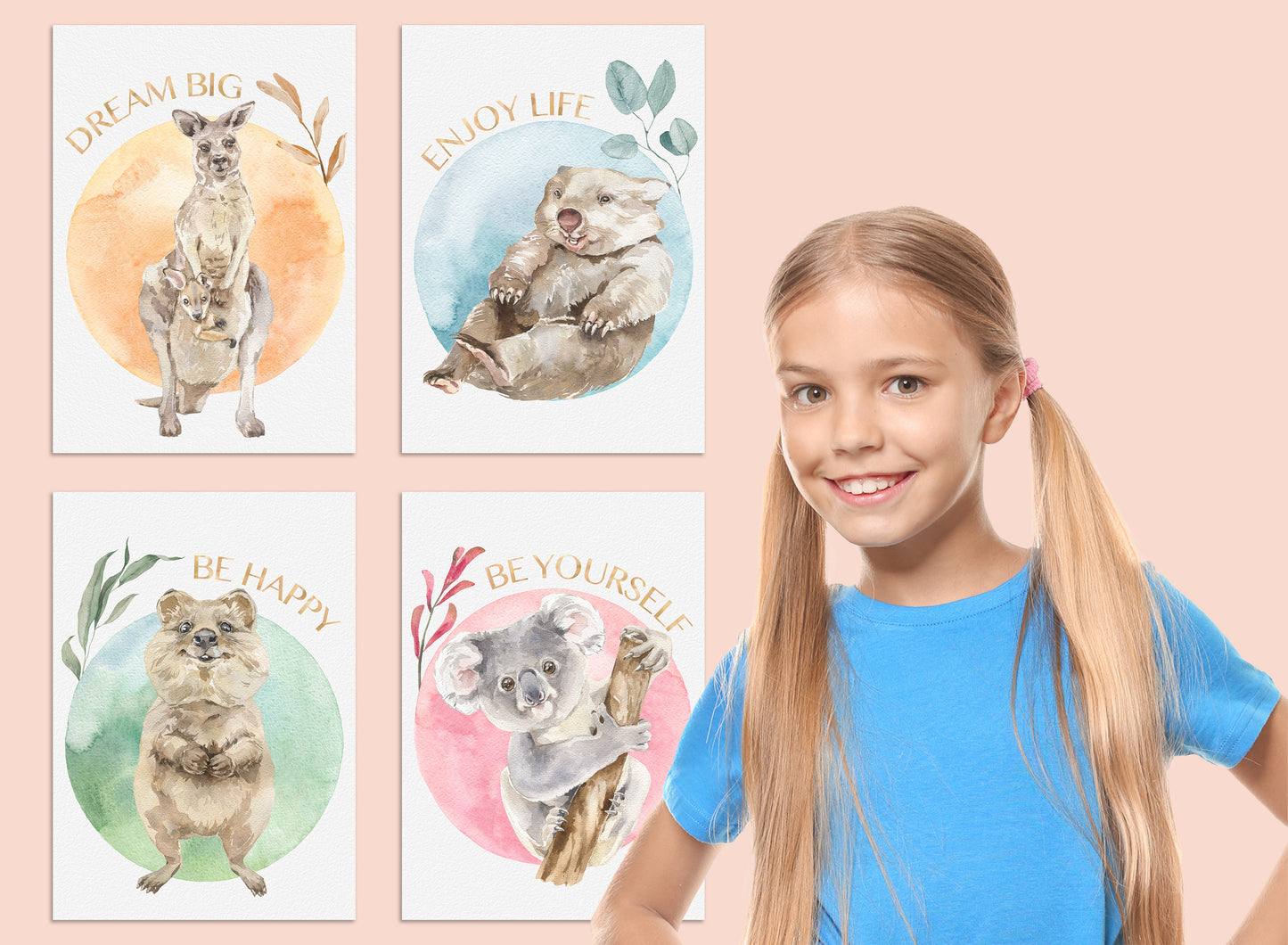 4er Poster Set • Baby Tiere Australiens • DIN A4 • CreativeRobin