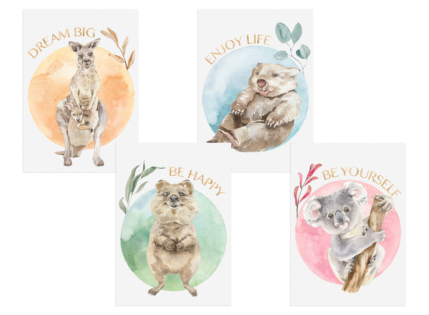 4er Poster Set • Baby Tiere Australiens • DIN A4 • CreativeRobin