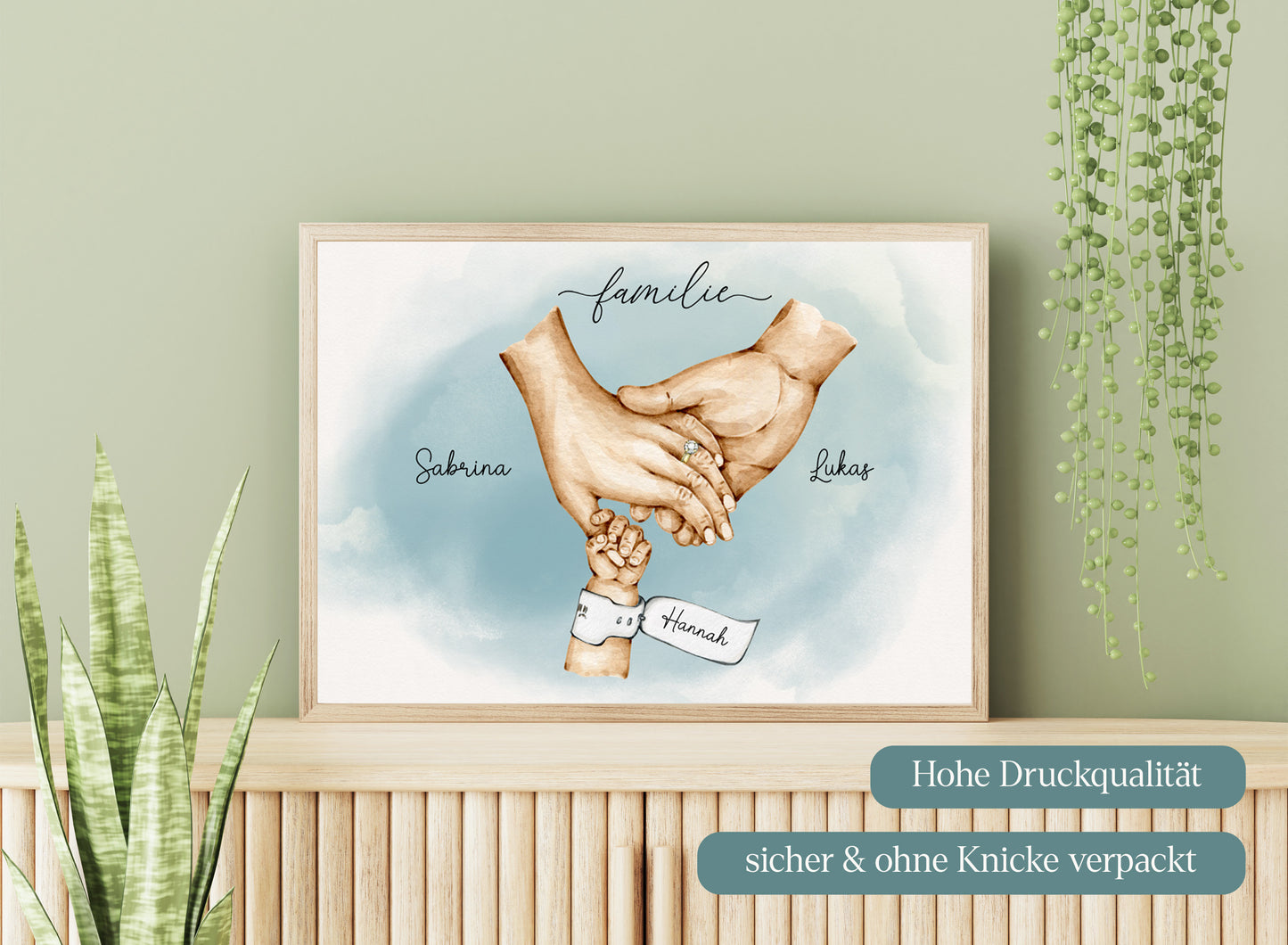 FamilienhÀnde-Poster mit 1 Baby