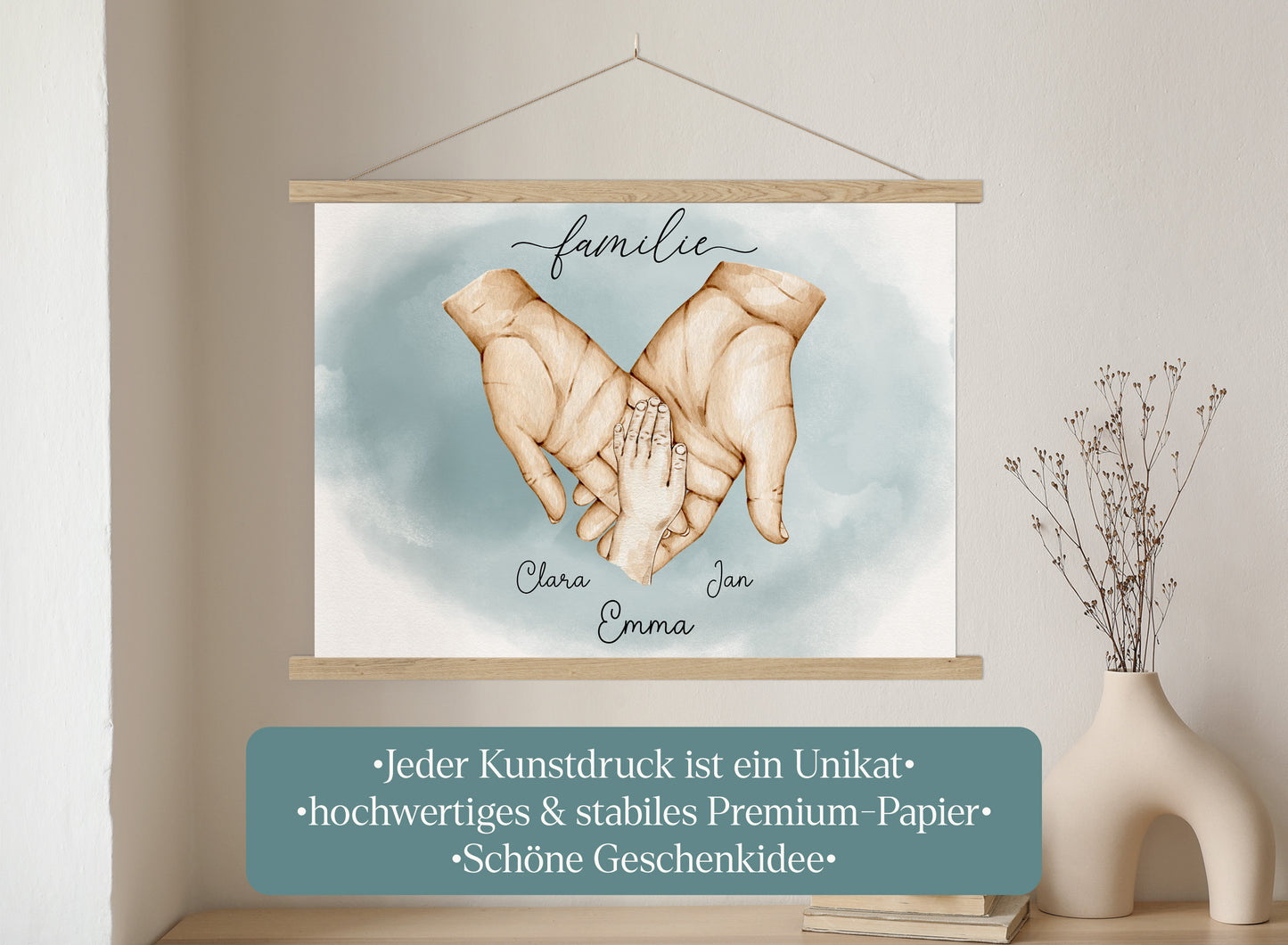 FamilienhÀnde-Poster mit 1 Baby
