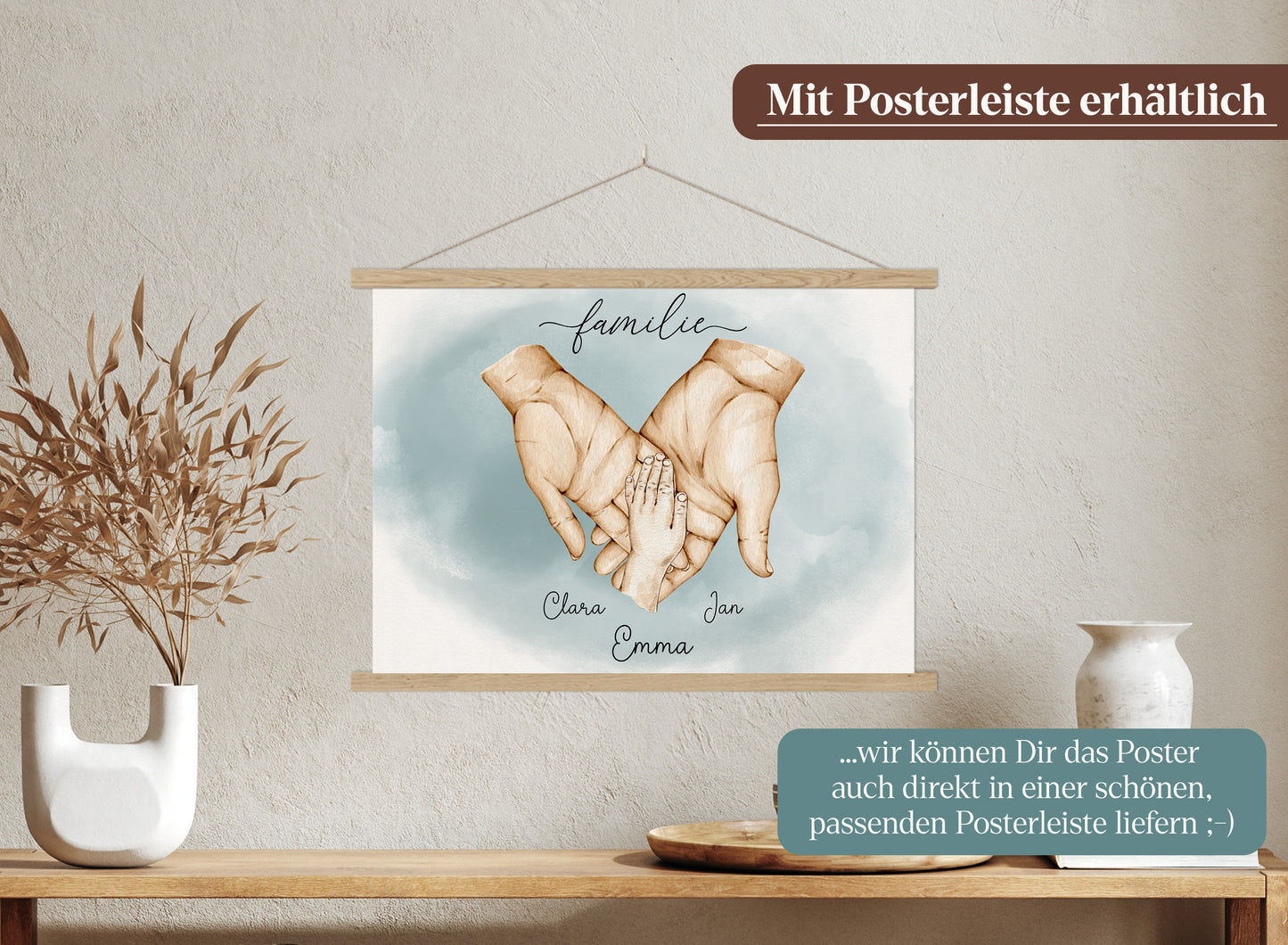 FamilienhÀnde-Poster mit 1 Baby