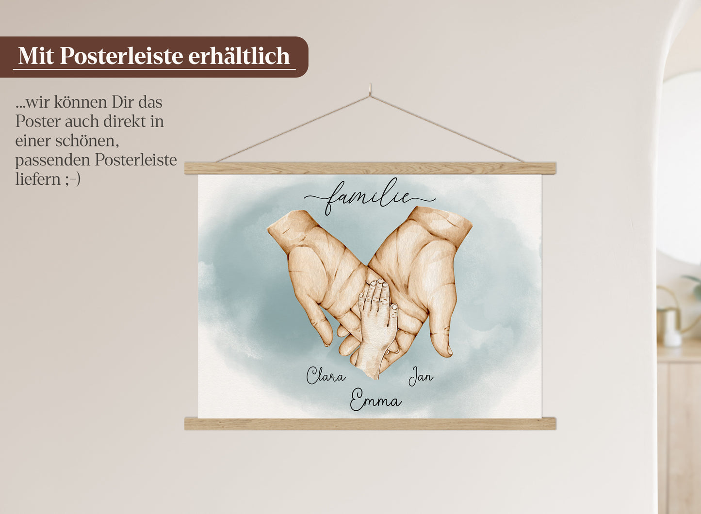 FamilienhÀnde-Poster mit 1 Baby