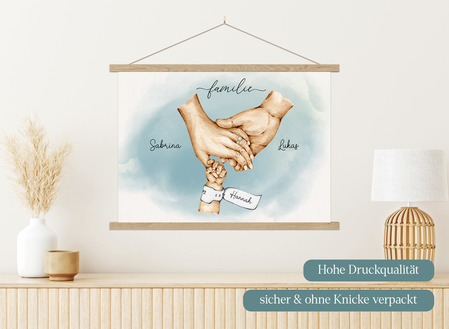 FamilienhÀnde-Poster mit 1 Baby