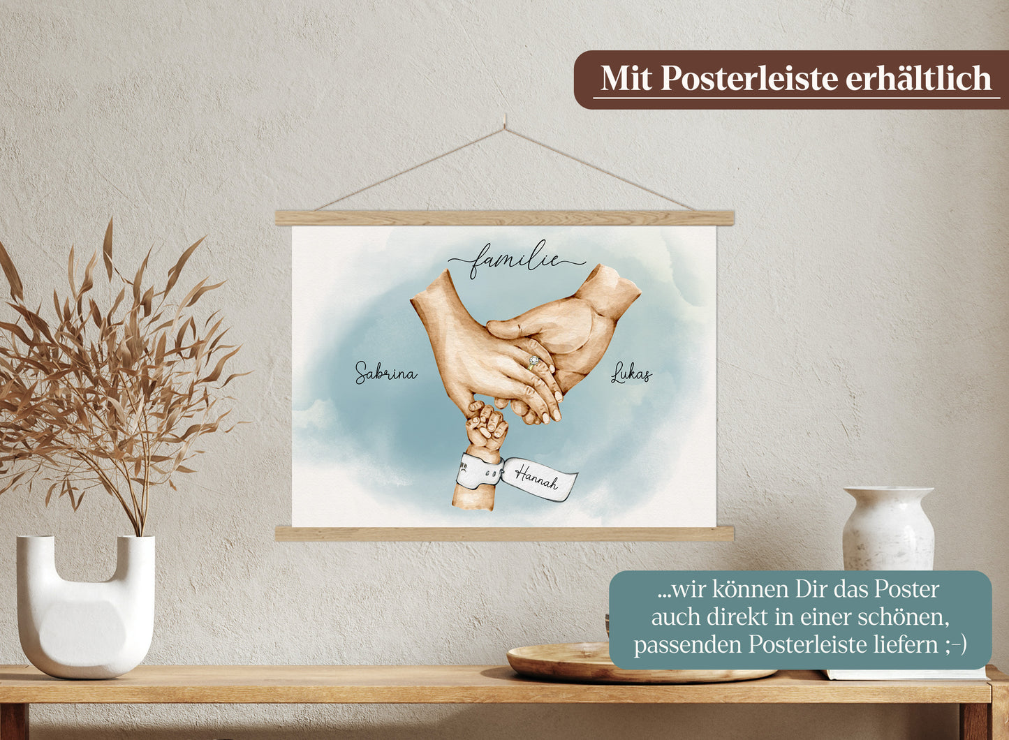 FamilienhÀnde-Poster mit 1 Baby