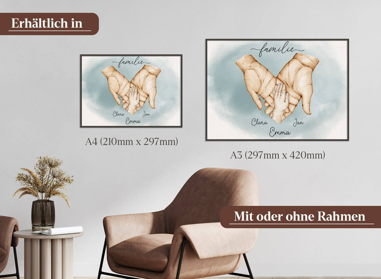 FamilienhÀnde-Poster mit 1 Baby