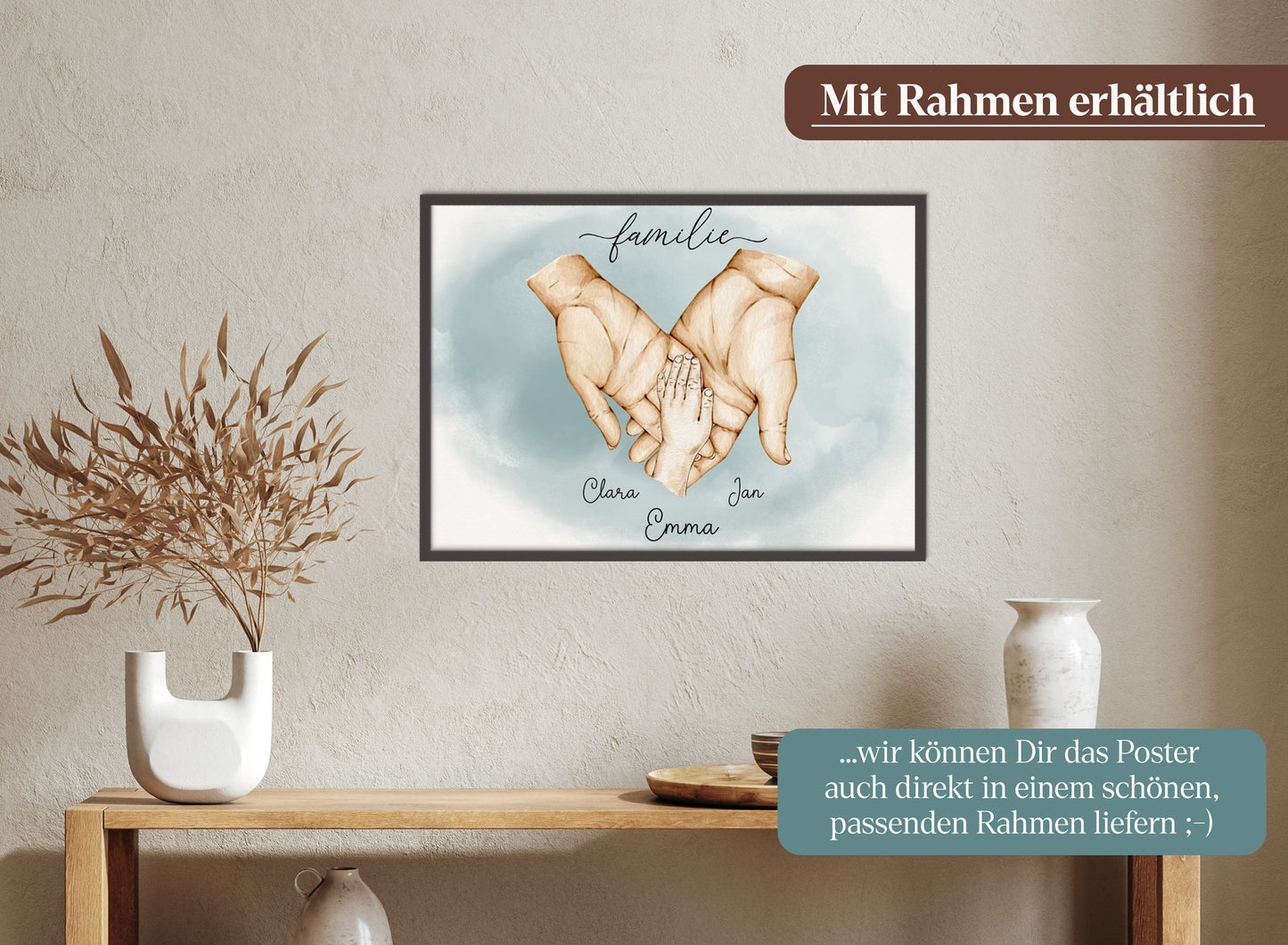 FamilienhÀnde-Poster mit 1 Baby