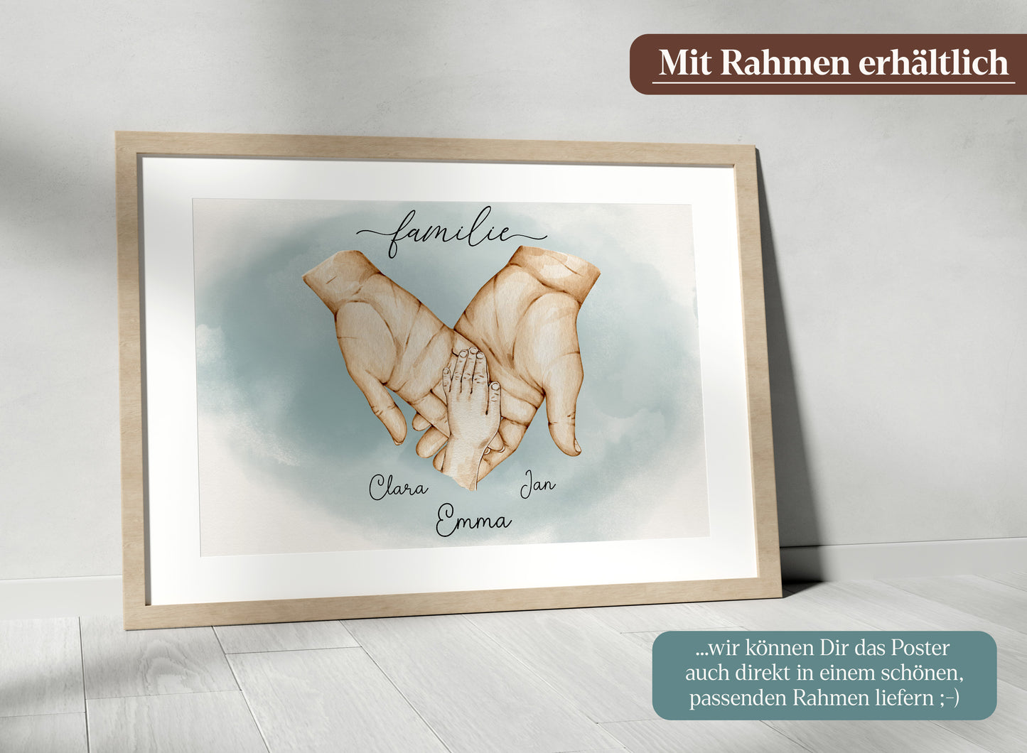 FamilienhÀnde-Poster mit 1 Baby
