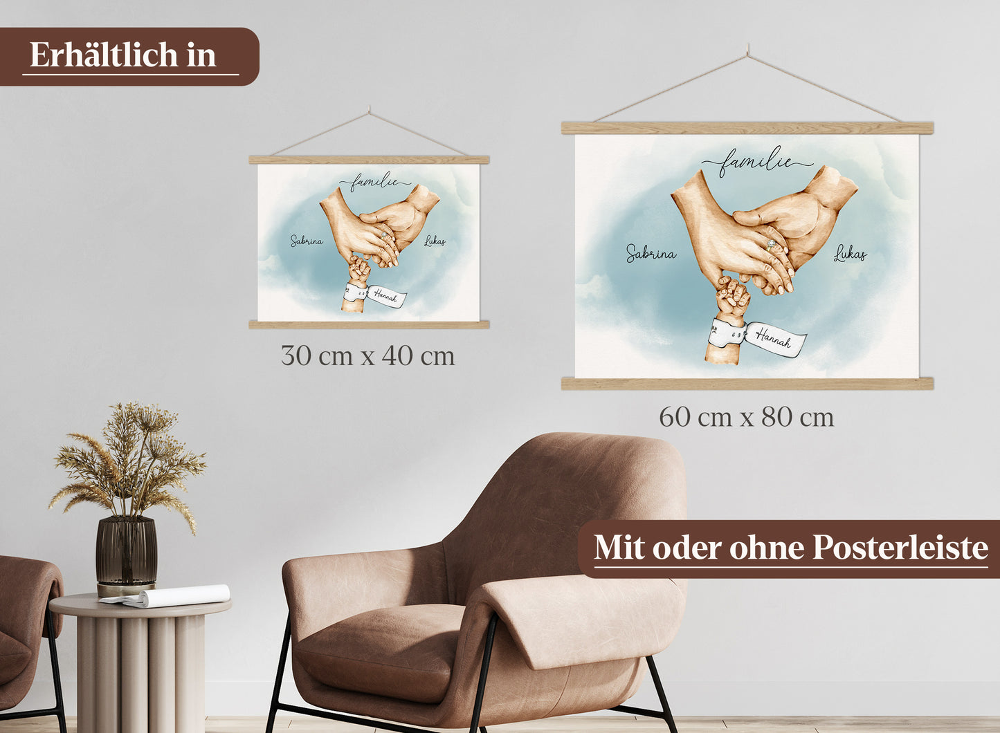 FamilienhÀnde-Poster mit 1 Baby