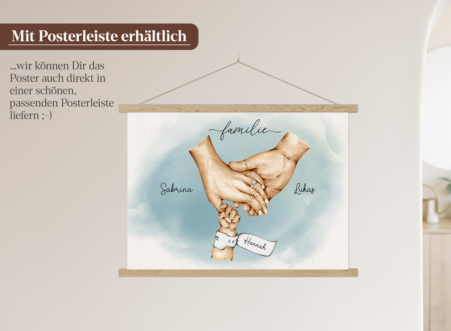 FamilienhÀnde-Poster mit 1 Baby