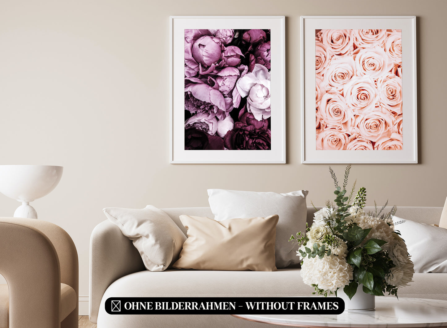 » Violett, Pink, Rosa Mode & Style « Poster Set als Wohnzimmer Deko | 4x A3 + 2x A4 Wandbilder Collage | ohne Rahmen