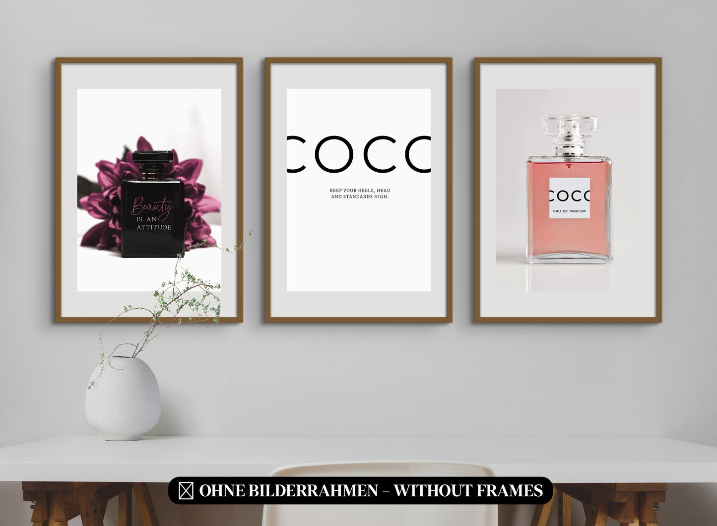 » Violett, Pink, Rosa Mode & Style « Poster Set als Wohnzimmer Deko | 4x A3 + 2x A4 Wandbilder Collage | ohne Rahmen