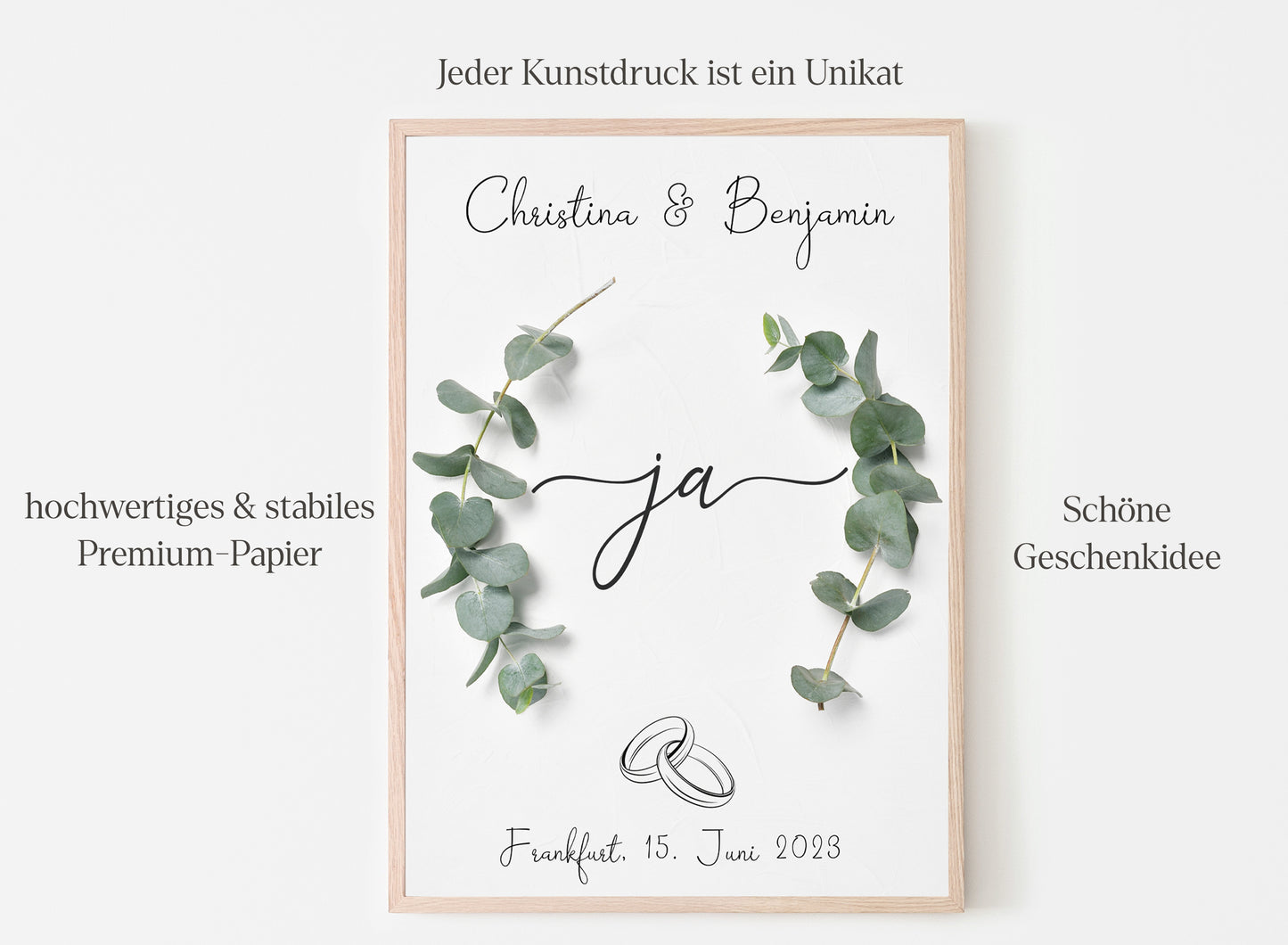 JA-Wort Hochzeits-Poster I Schöne Erinnerung