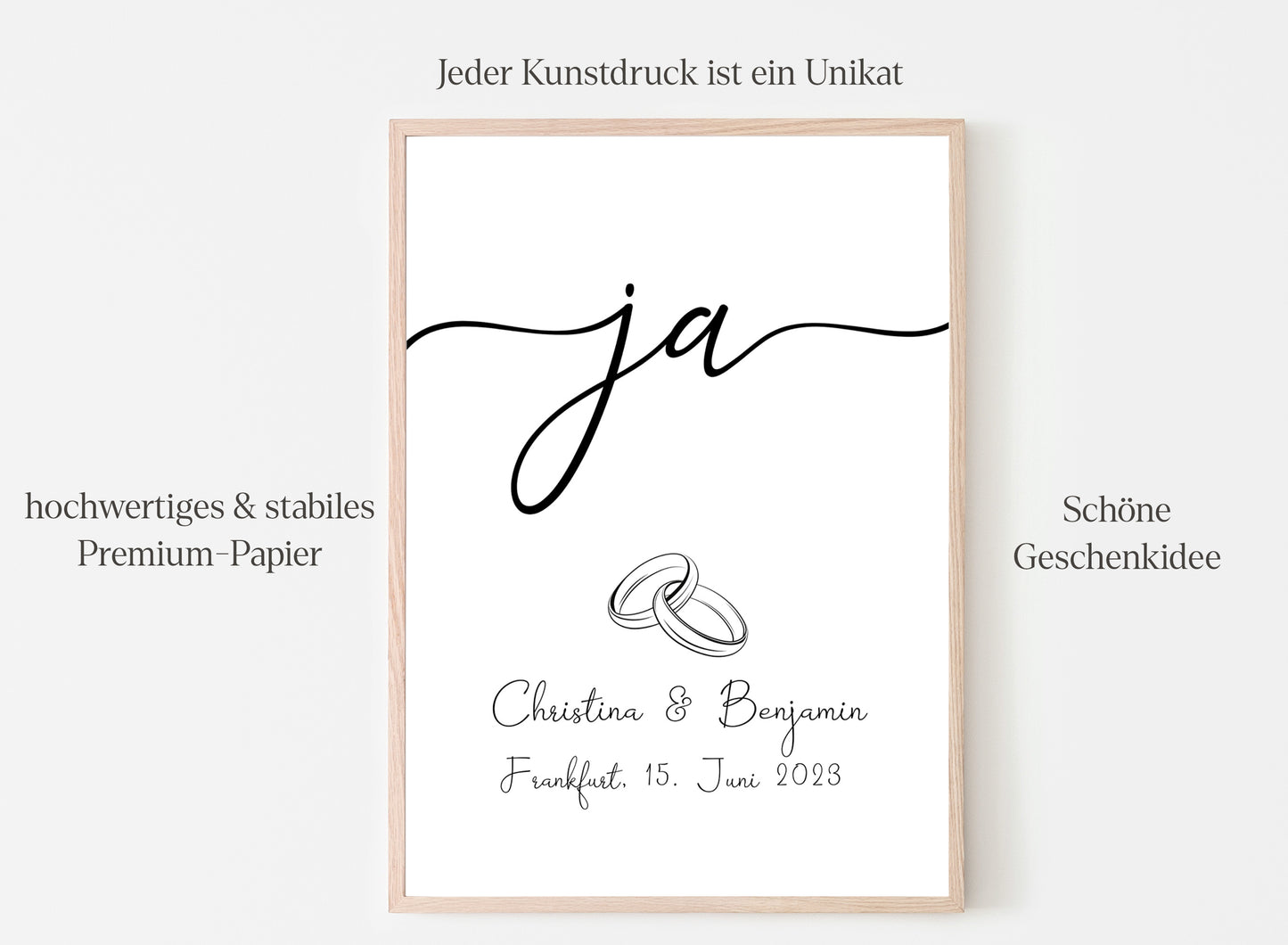 JA-Wort Hochzeits-Poster I Schöne Erinnerung