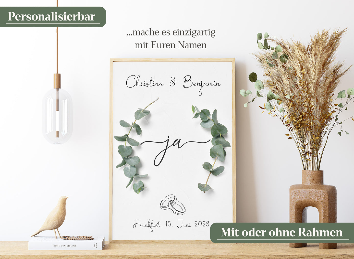 JA-Wort Hochzeits-Poster I Schöne Erinnerung