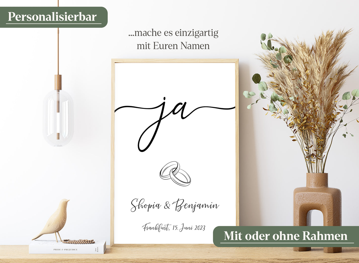 JA-Wort Hochzeits-Poster I Schöne Erinnerung
