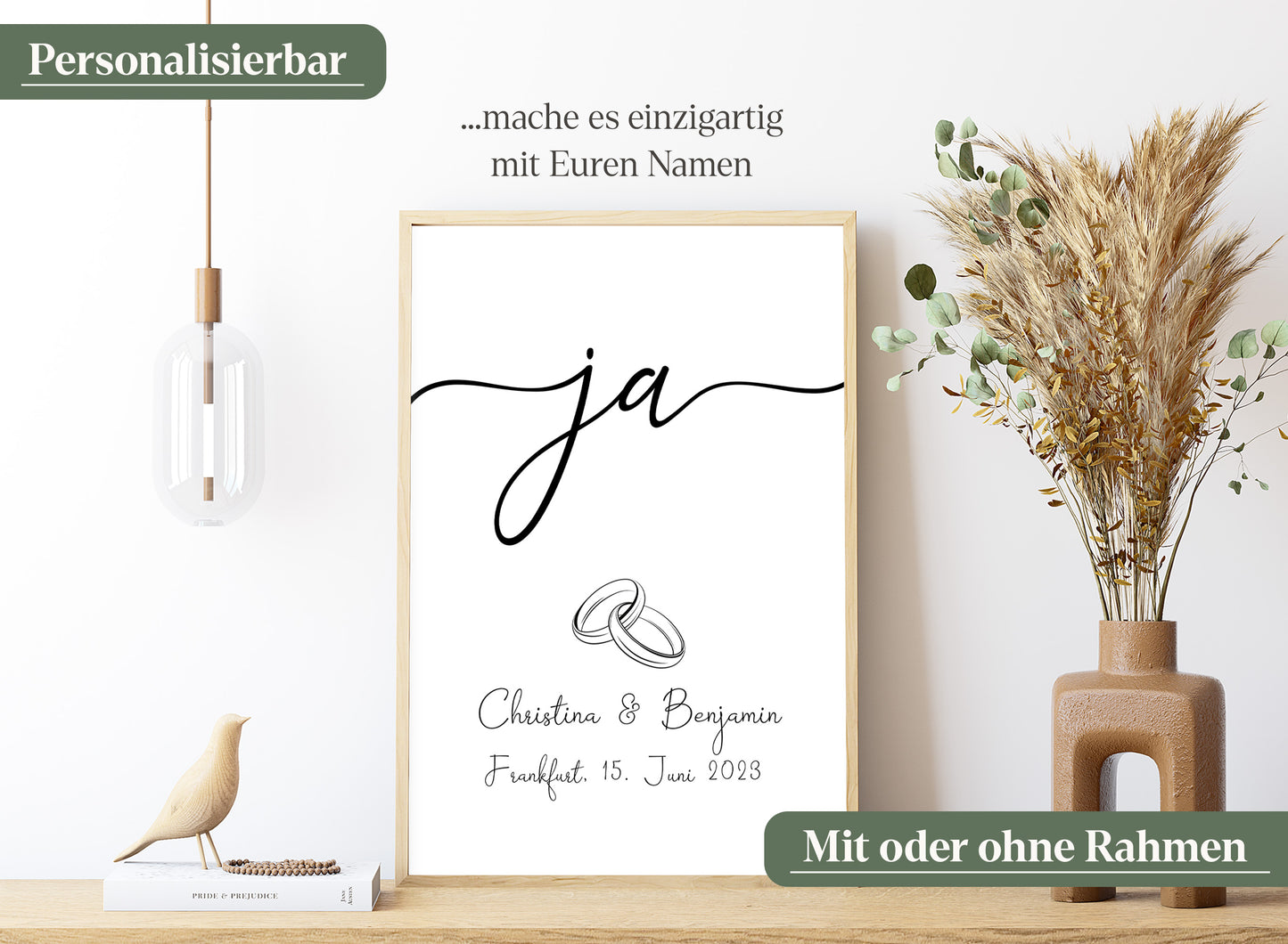 JA-Wort Hochzeits-Poster I Schöne Erinnerung