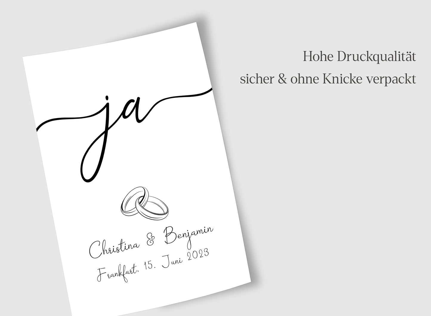 JA-Wort Hochzeits-Poster I Schöne Erinnerung