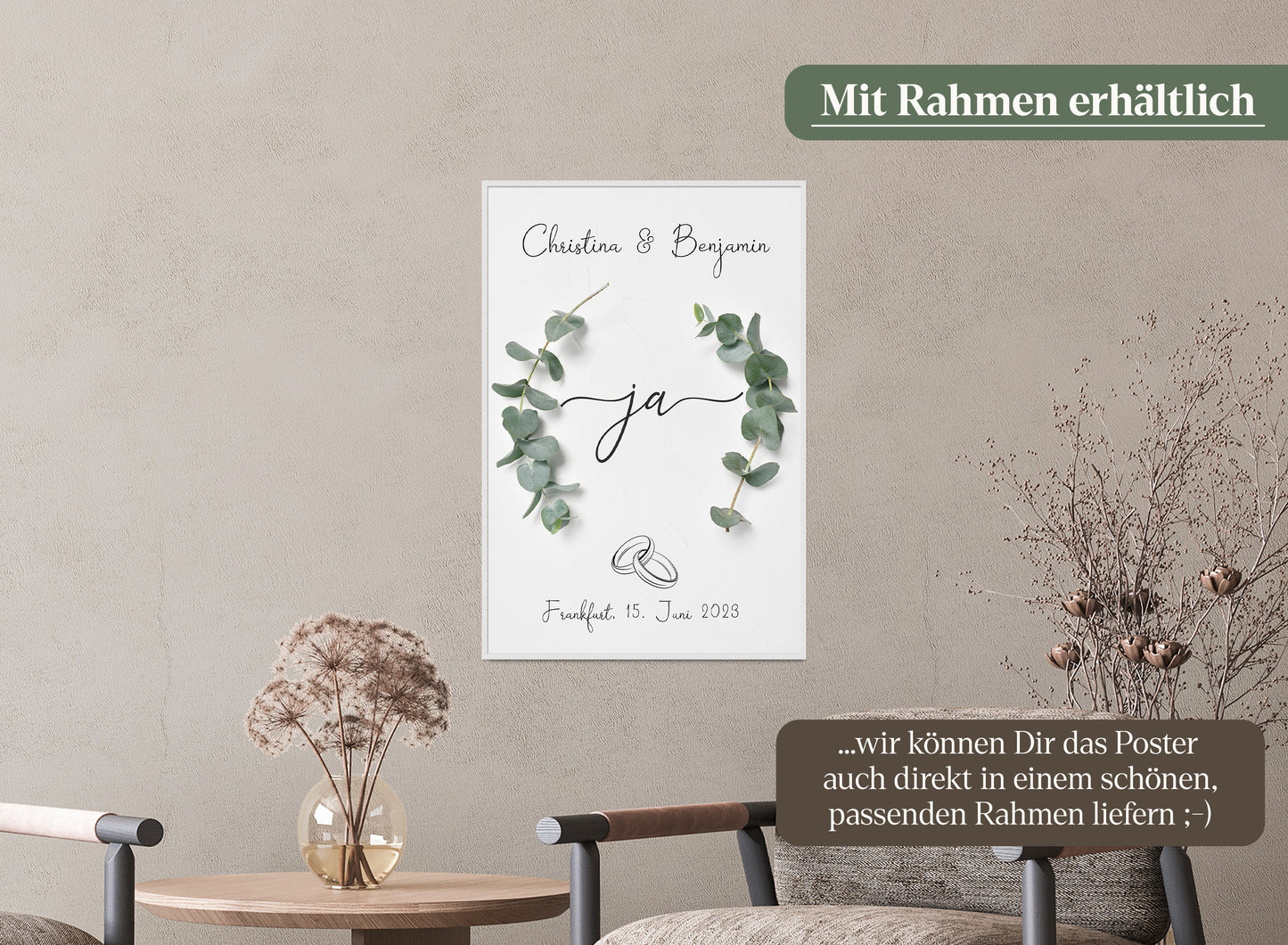 JA-Wort Hochzeits-Poster I Schöne Erinnerung