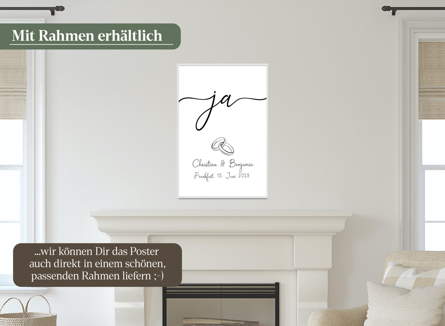 JA-Wort Hochzeits-Poster I Schöne Erinnerung
