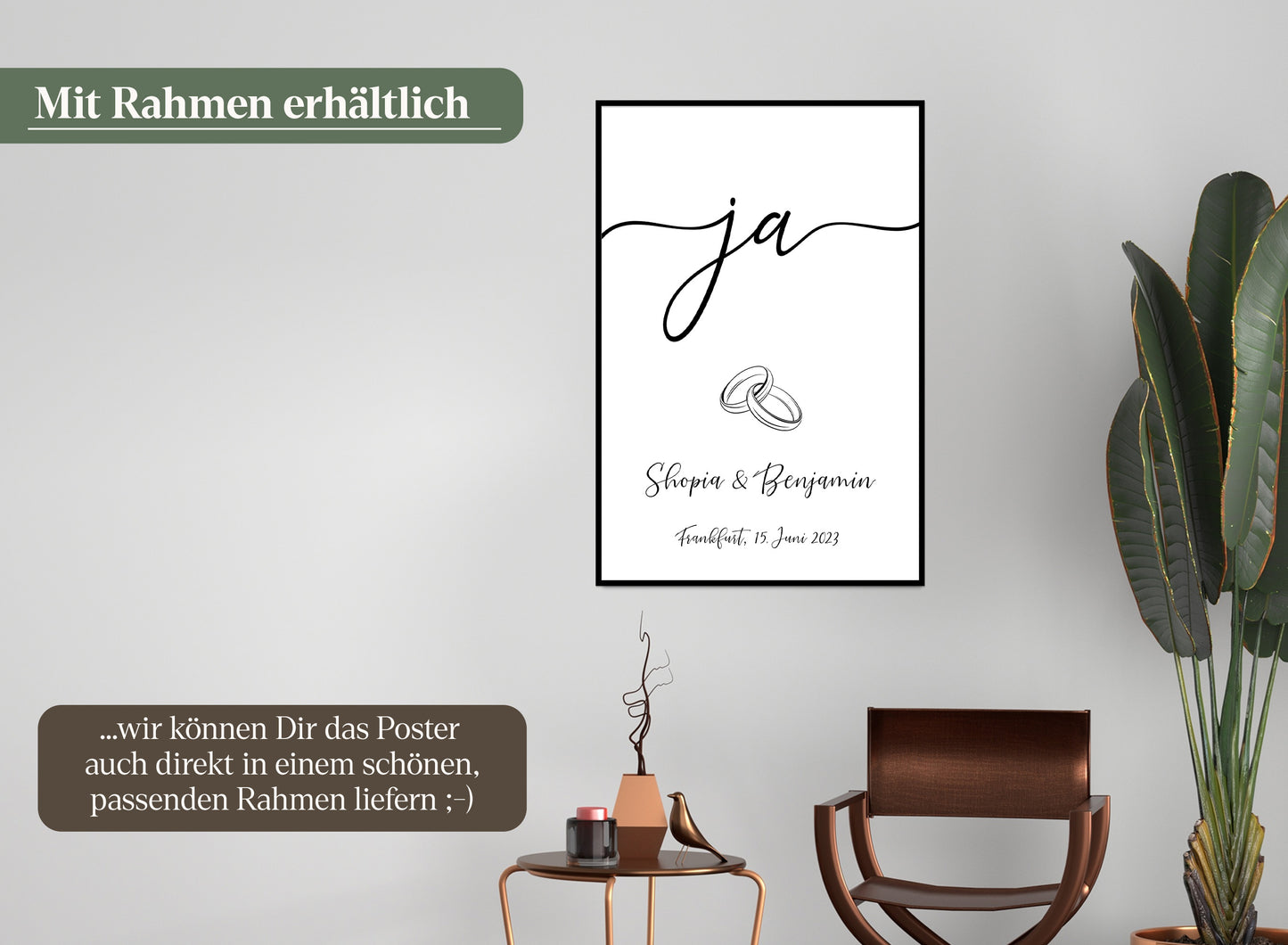 JA-Wort Hochzeits-Poster I Schöne Erinnerung