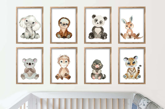 Süßes Tier Poster-Set fürs Kinderzimmer I Babyzimmer Deko I DIN A4