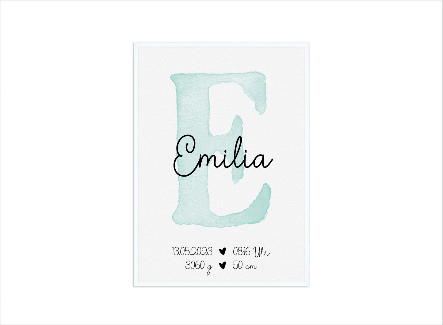 Personalisierbares Baby Geburtsposter mit Babyname & Geburtsdaten