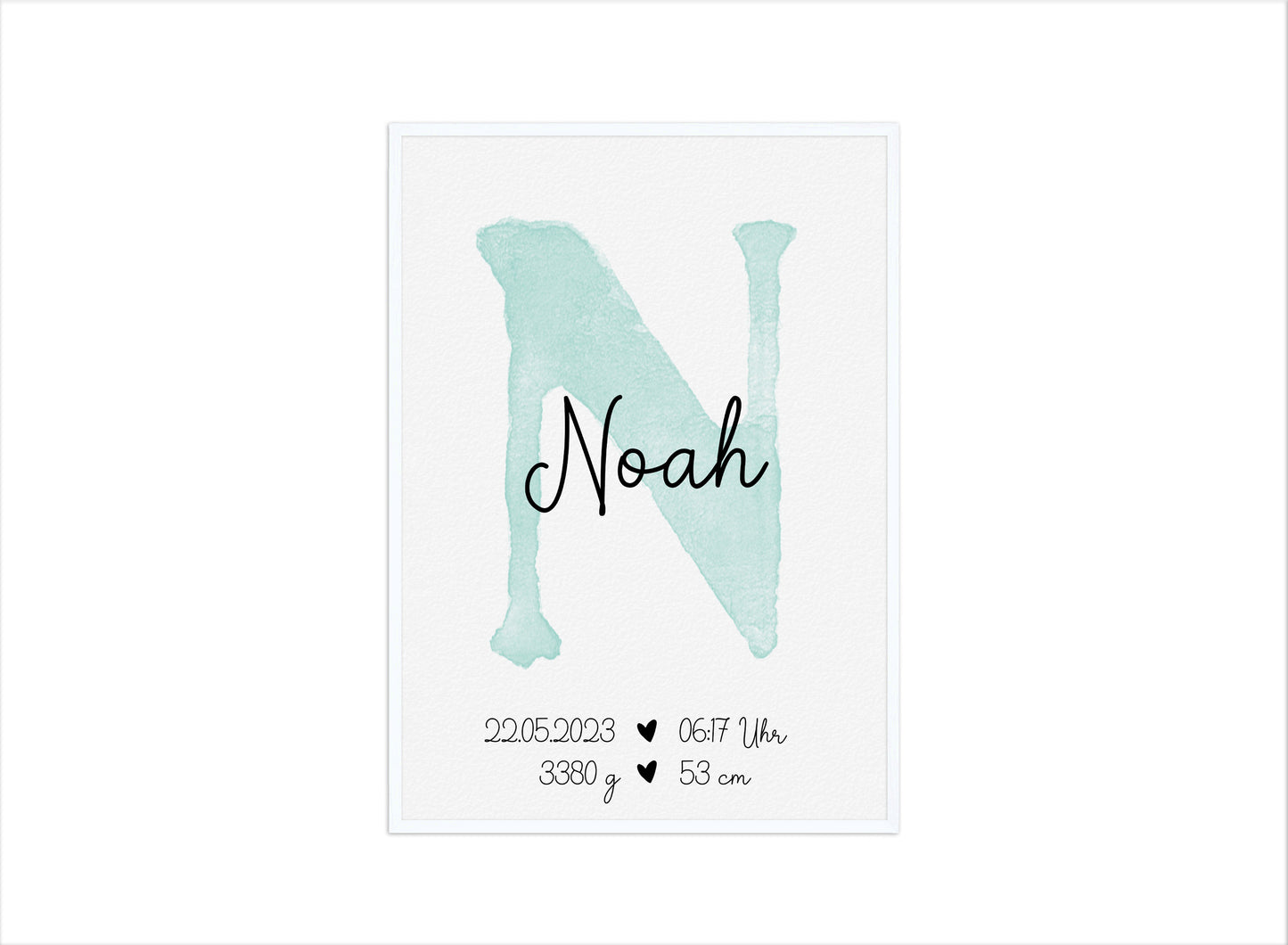 Personalisierbares Baby Geburtsposter mit Babyname & Geburtsdaten
