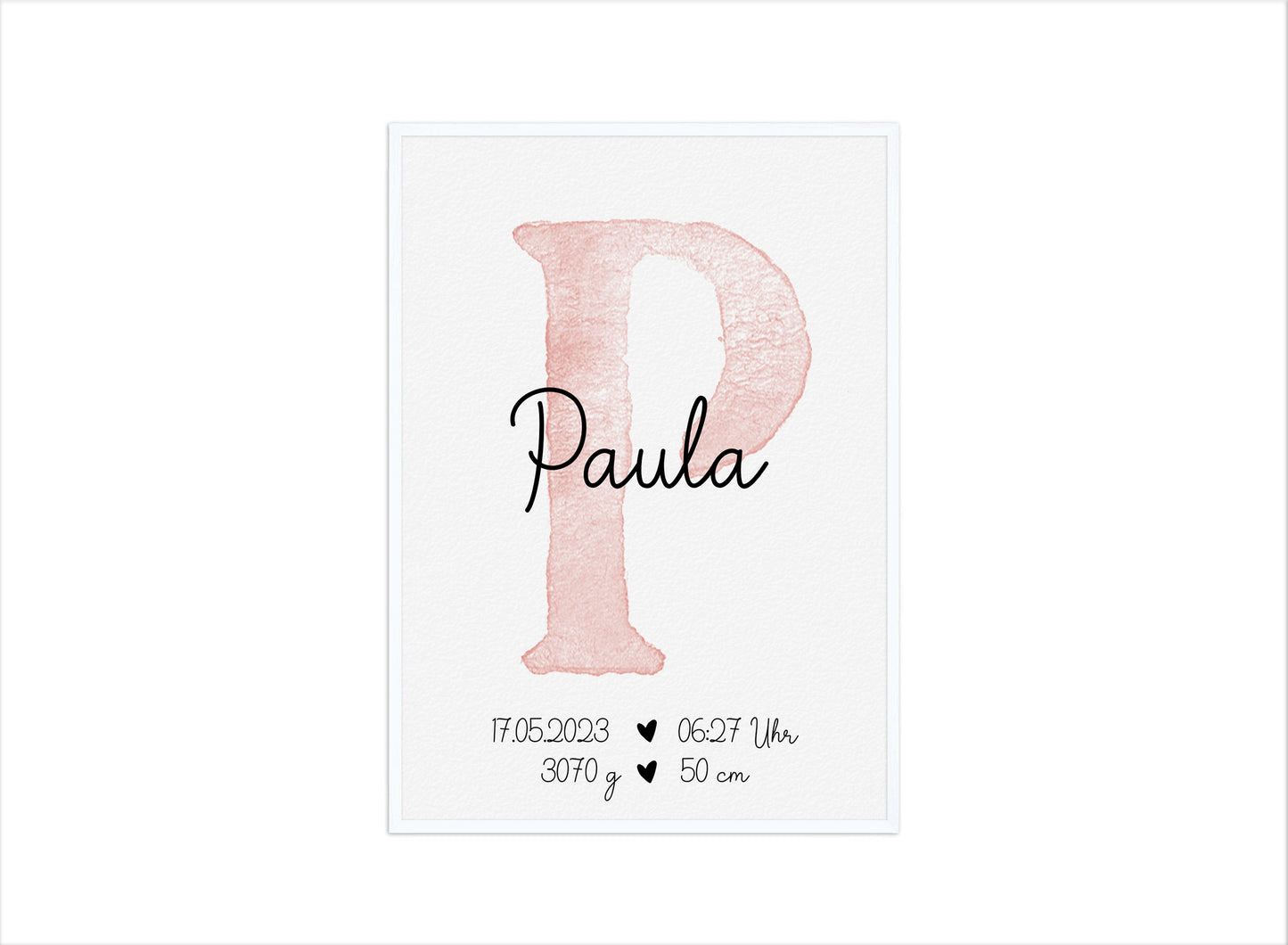 Personalisierbares Baby Geburtsposter mit Babyname & Geburtsdaten