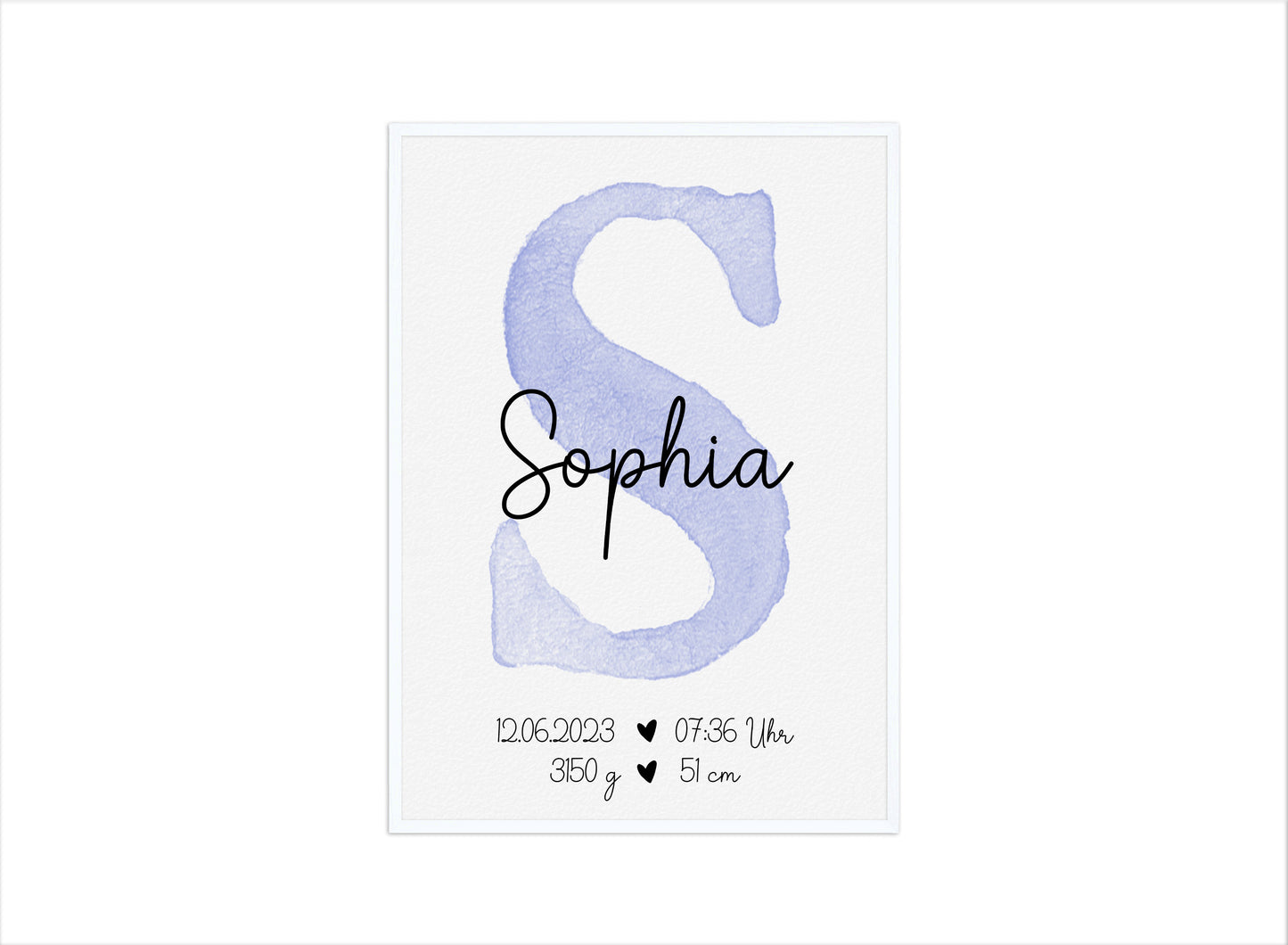 Personalisierbares Baby Geburtsposter mit Babyname & Geburtsdaten