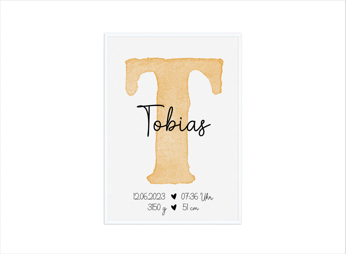 Personalisierbares Baby Geburtsposter mit Babyname & Geburtsdaten