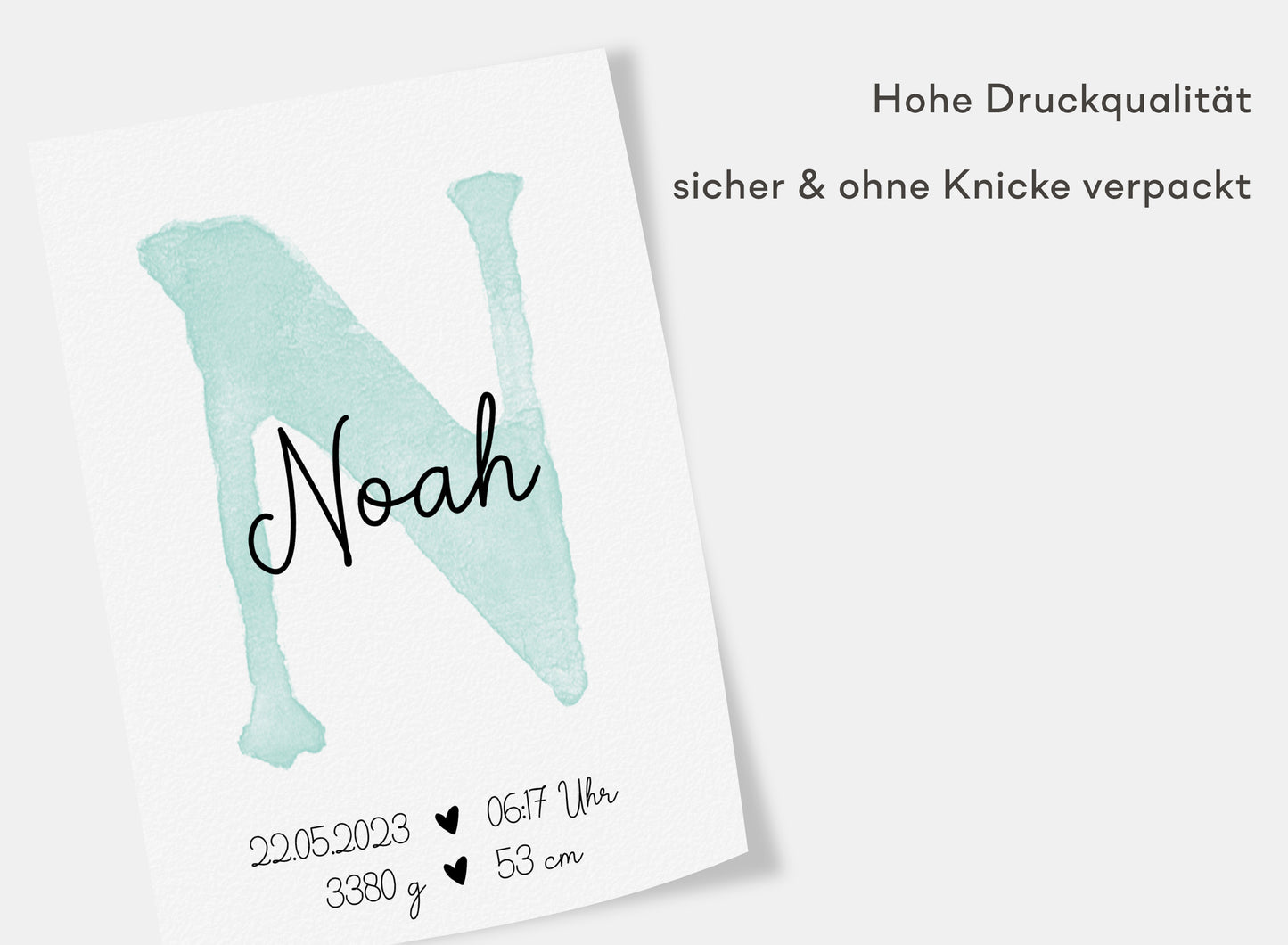 Personalisierbares Baby Geburtsposter mit Babyname & Geburtsdaten