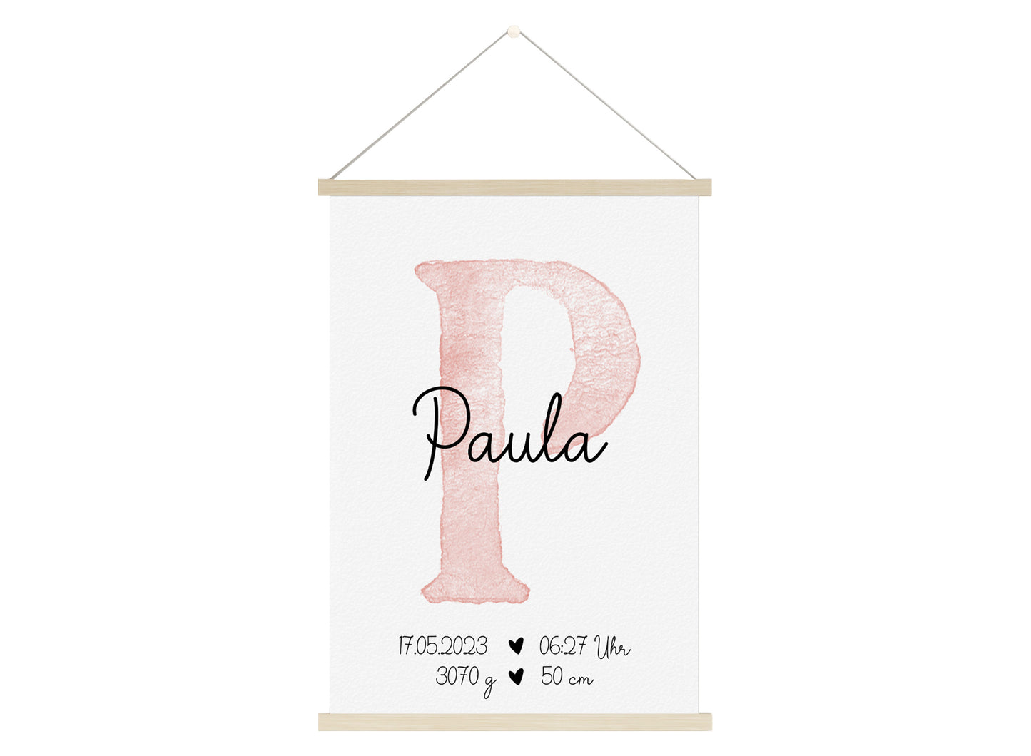 Personalisierbares Baby Geburtsposter mit Babyname & Geburtsdaten