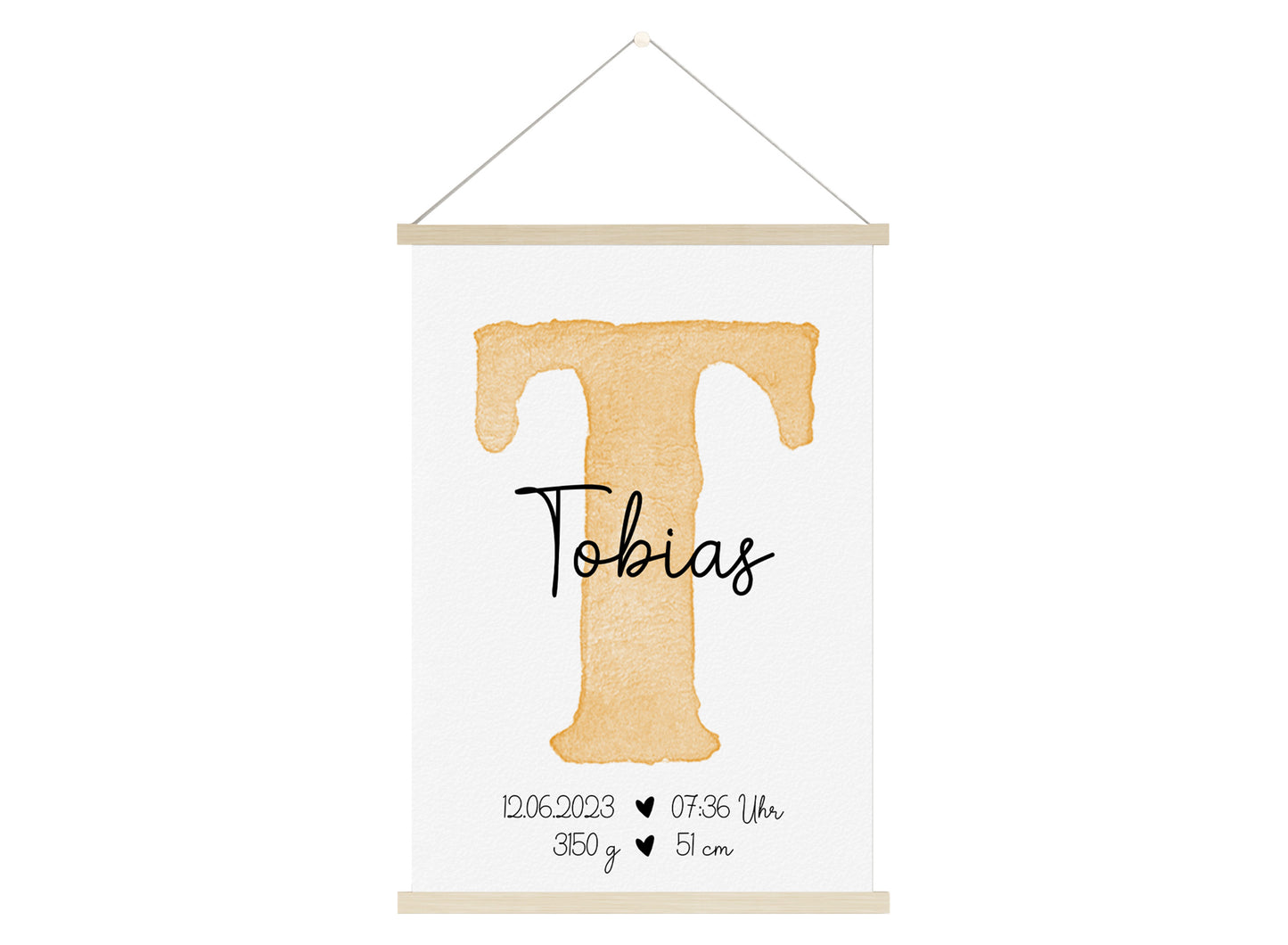 Personalisierbares Baby Geburtsposter mit Babyname & Geburtsdaten