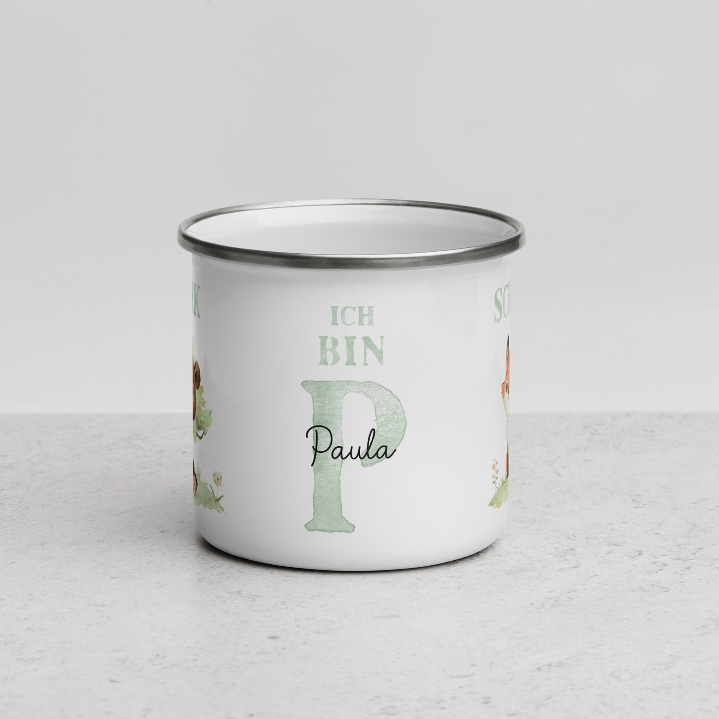 Süße Affirmations-Tasse mit personalisierbaren Namen • Emaille Tasse