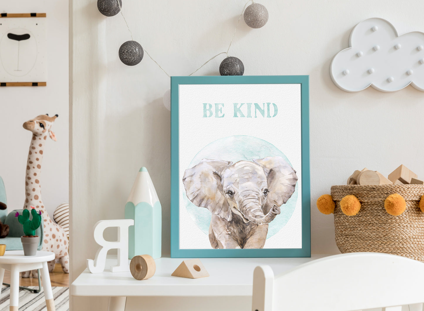 4er Safari Tiere Poster Set Kinderzimmer I Babyzimmer Deko I ohne Rahmen I CreativeRobin
