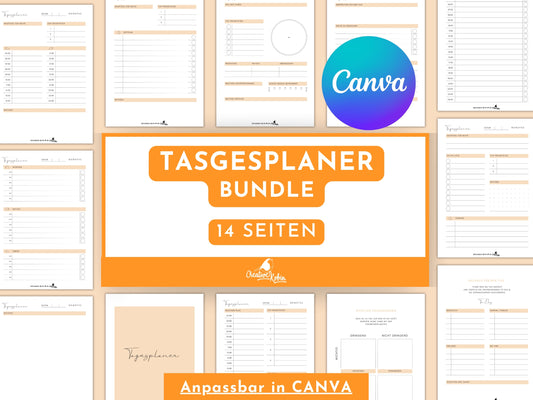 Tagesplaner Bundle • To Do Liste zum Ausdrucken und Anpassen via CANVA • CreativeRobin