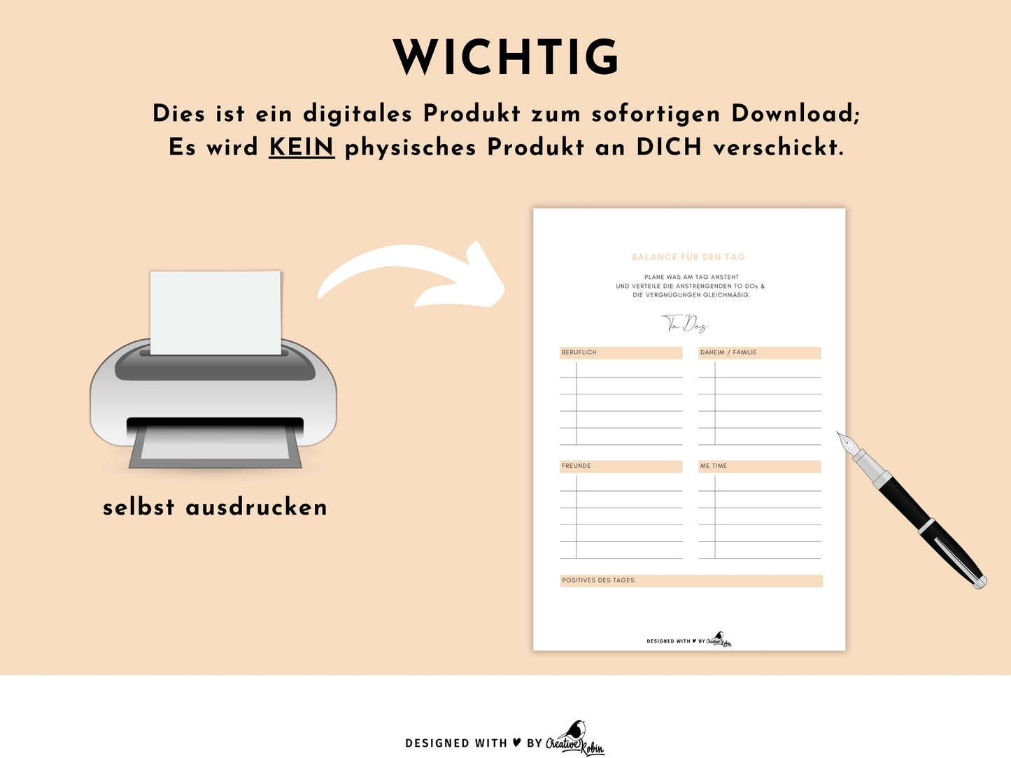 Tagesplaner Bundle • To Do Liste zum Ausdrucken und Anpassen via CANVA • CreativeRobin