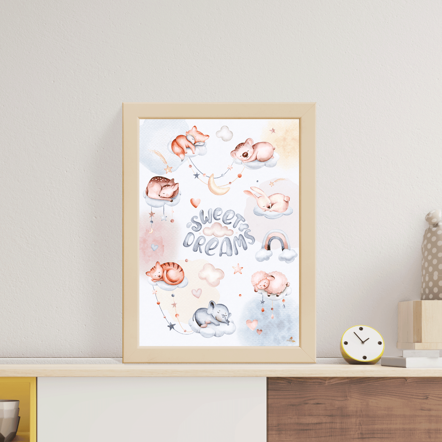 Süße schlafende Tiere-Poster fürs Kinderzimmer, Kindergarten & Grundschule | DIN A3 Größe