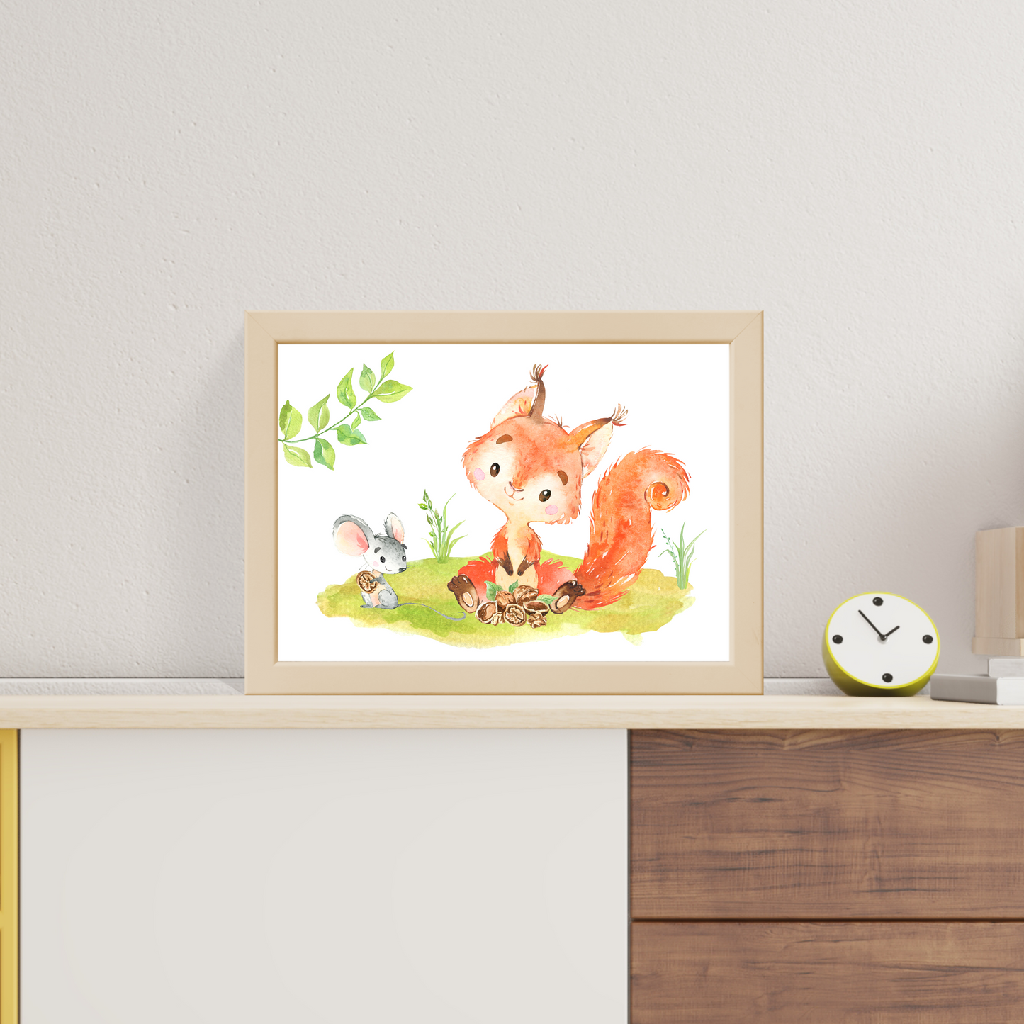 10er Poster-Set Waldtiere Kinderzimmer I Bär, Reh, Bieber, Fuchs uvm. mit Flora I Babyzimmer Deko