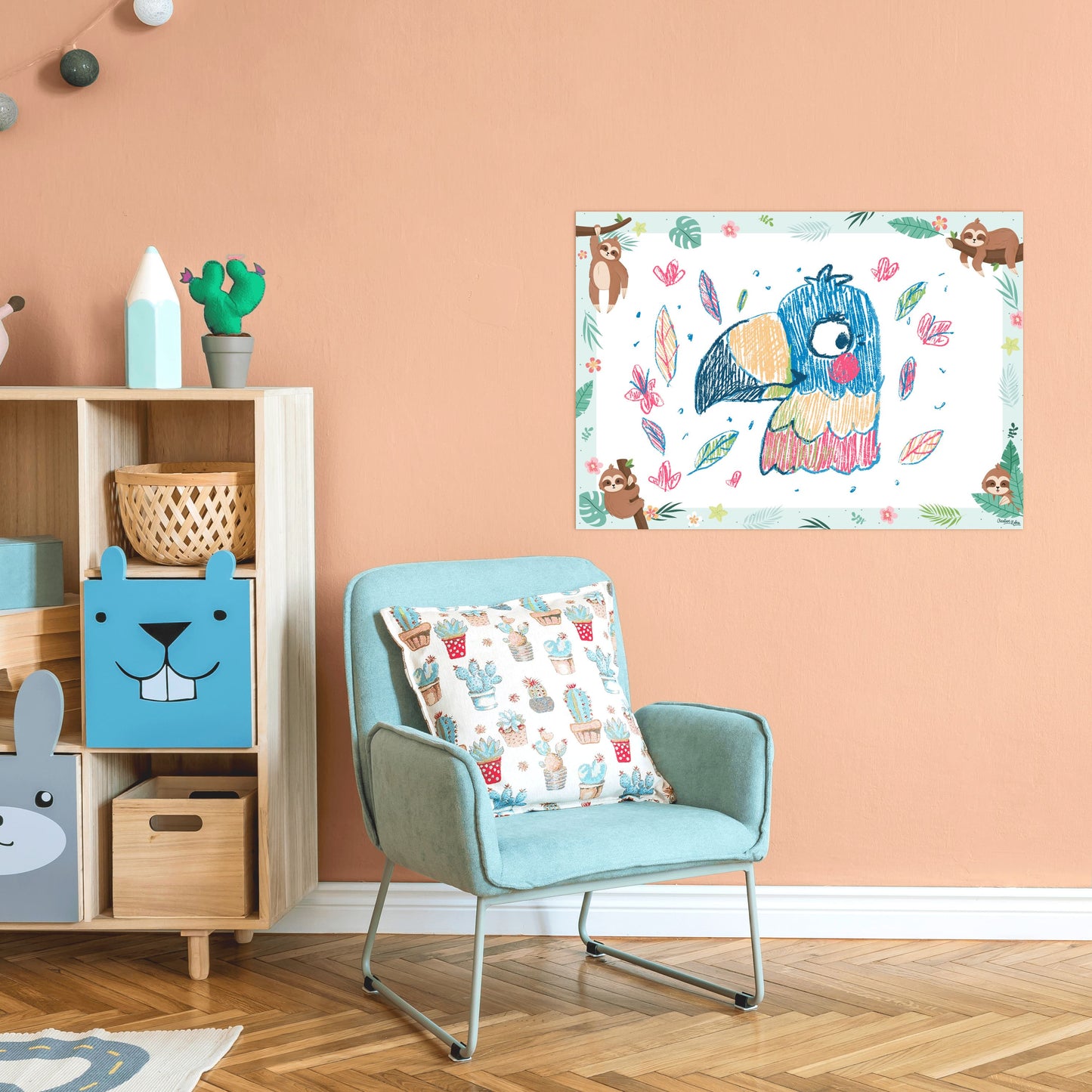 Faultier Malblock • DIN A3 Malunterlage für Kinder & Erwachsene • 25 Blatt