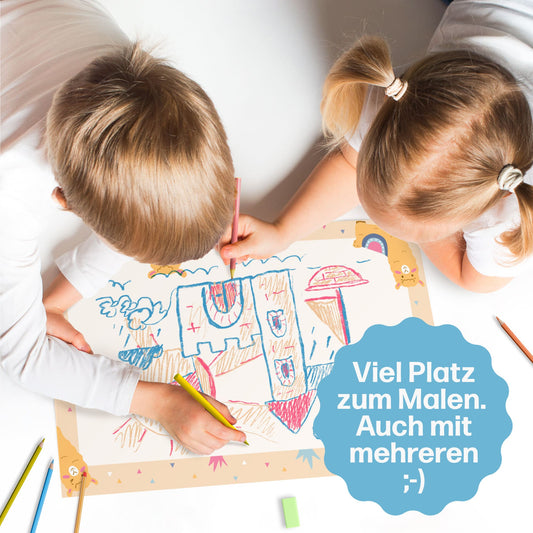 Lama Schreibtischunterlage aus Papier • DIN A3 Malblock und Malunterlage für Kinder & Erwachsene • 25 Blatt • CreativeRobin