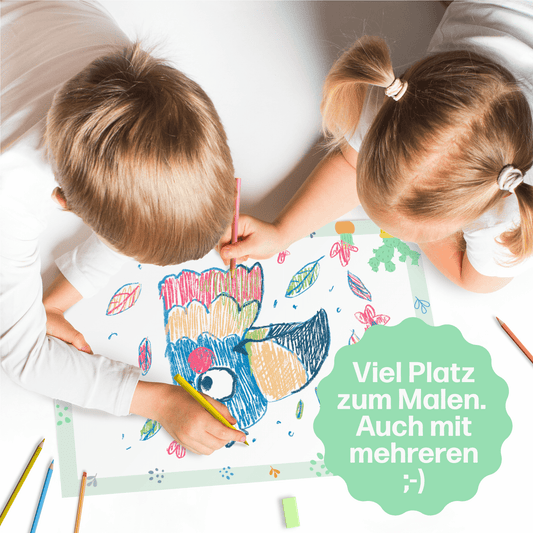 Kakteen Malblock • DIN A3 Malunterlage für Kinder & Erwachsene • 25 Blatt