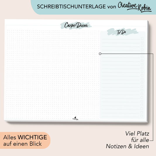 Schreibtischunterlage aus Papier mit To-Do Liste I DIN A3 mit 25 Blatt