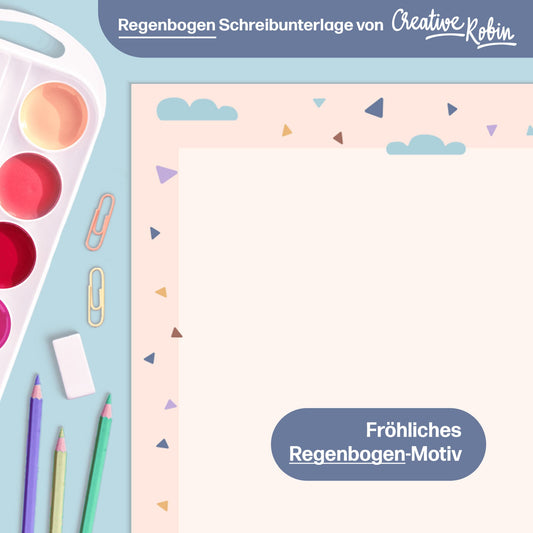 Regenbogen Malblock und Malunterlage für Kinder & Erwachsene