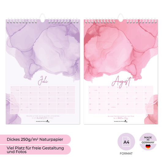 Fotokalender jahresunabhängig I A4 Bastelkalender mit netten Sprüchen I immerwährender Wandkalender