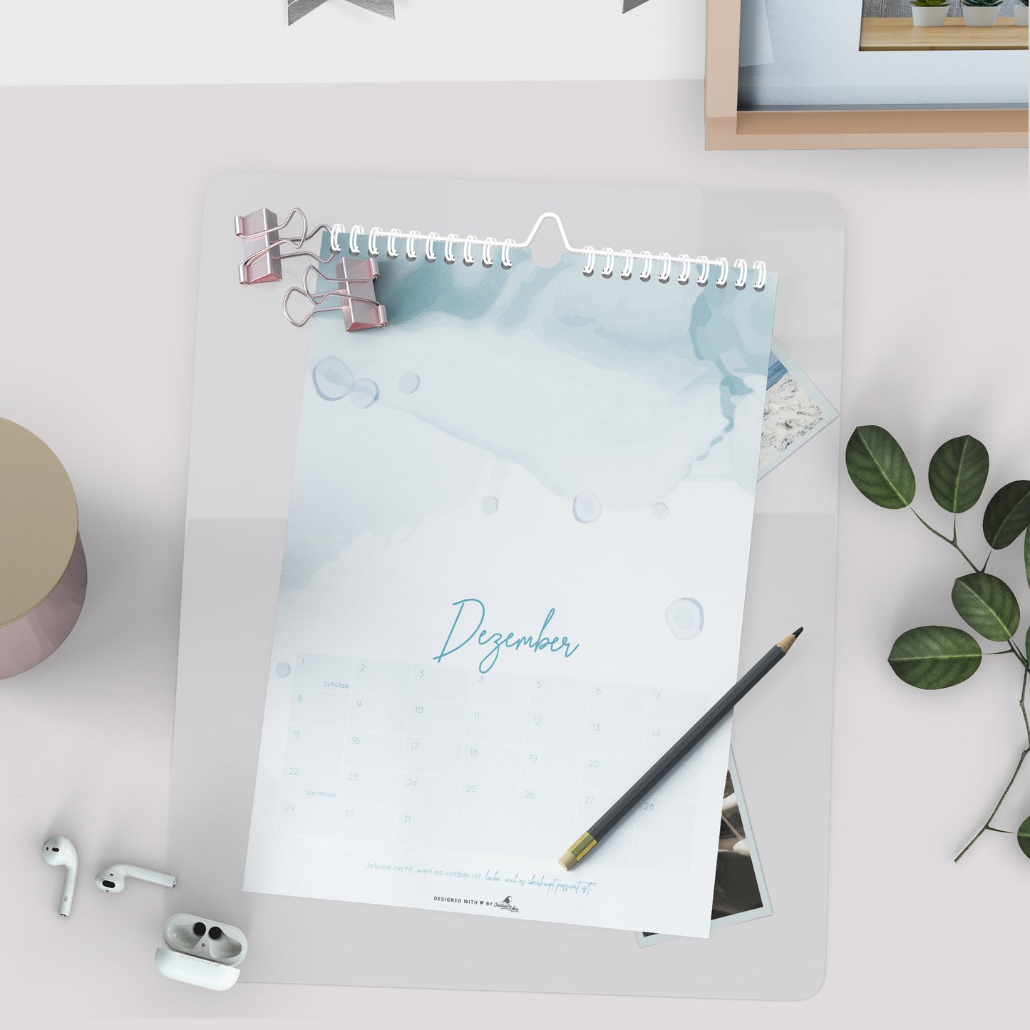 Fotokalender jahresunabhängig I A4 Bastelkalender mit netten Sprüchen I immerwährender Wandkalender