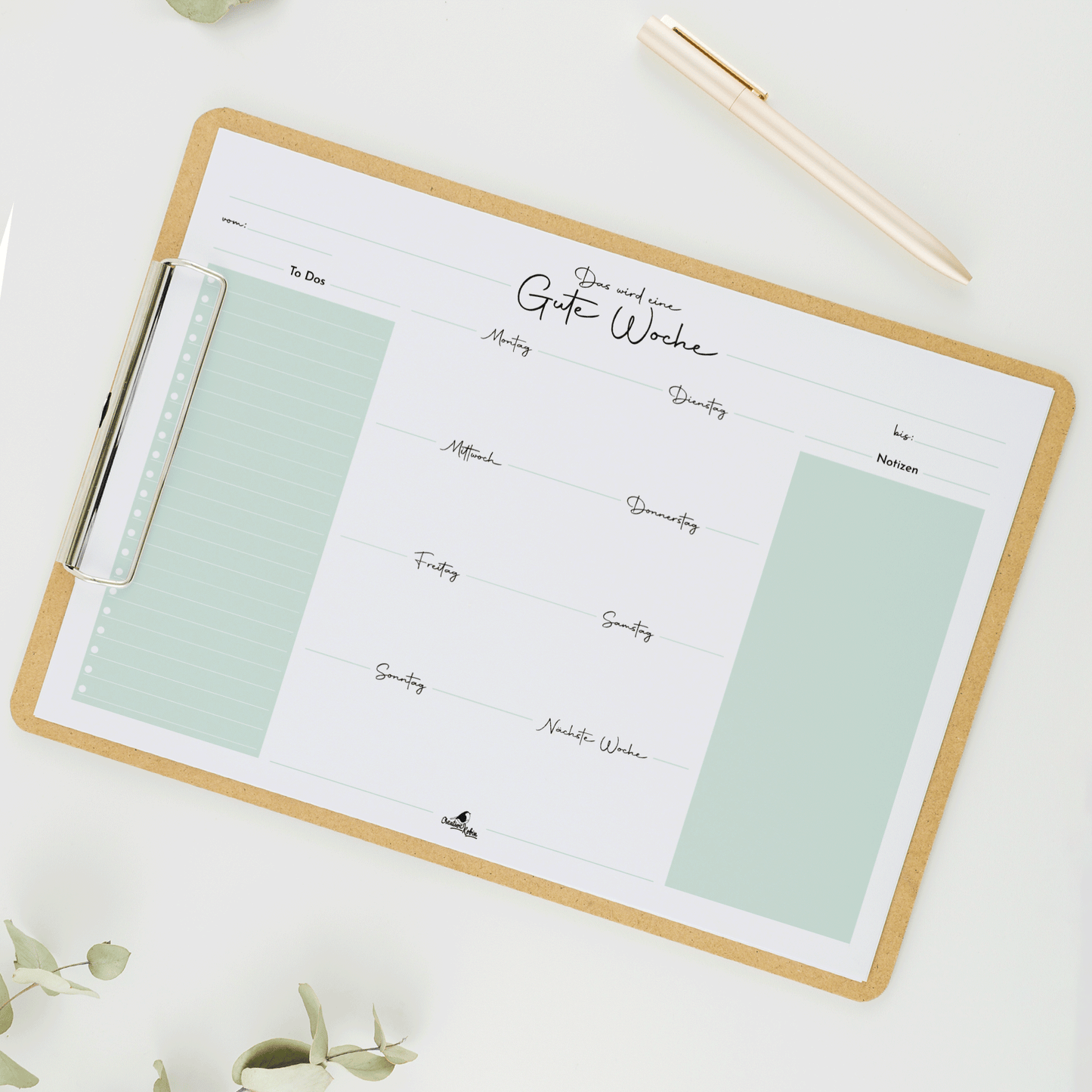 A4 Wochenplaner Block mit 50 Blatt I ToDo Liste & Tagesplaner