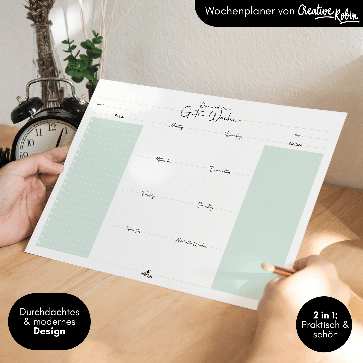 A4 Wochenplaner Block mit 50 Blatt I ToDo Liste & Tagesplaner